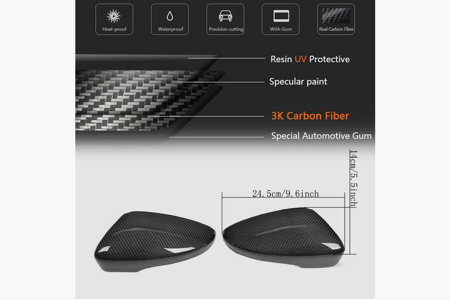 Volkswagen Scirocco 2008-2017 Spiegelabdeckungen Carbon Foto 6