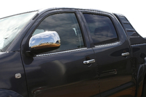 Toyota Hilux 2006-2015 Fensterleisten Chrom (4 Stk, Edelstahl) Foto 1
