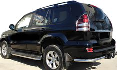Toyota Land Cruiser Prado 120 2002-2009 Hintere Eckschutzrohre AK003 (2 Stk., Edelstahl) Foto 1