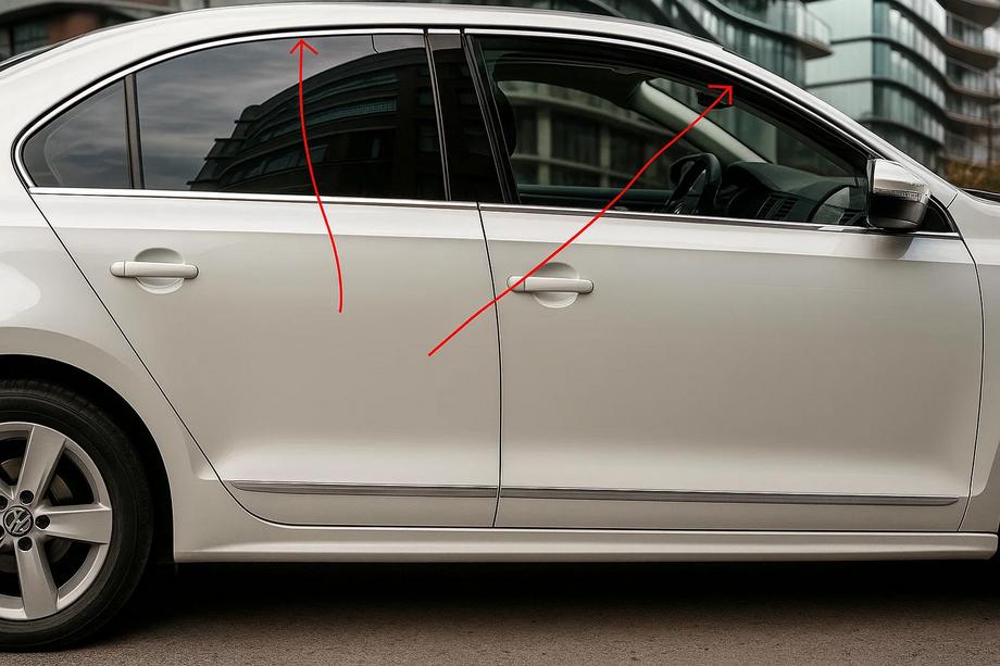 Volkswagen Jetta 2011-2018 Obere Fensterleisten 6 Stk, Edelstahl Image
