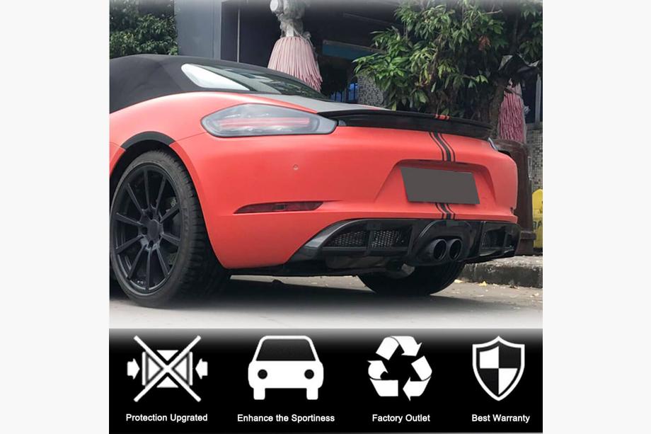 Porsche Boxster/Cayman 982 (718) 2016- Heckdiffusor V1 für Heckstoßstange (2016-2019, Carbon) Foto 3
