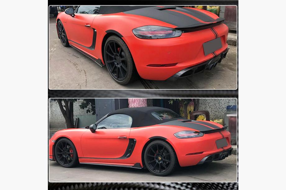 Porsche Boxster/Cayman 982 (718) 2016- Heckdiffusor V1 für Heckstoßstange (2016-2019, Carbon) Foto 4