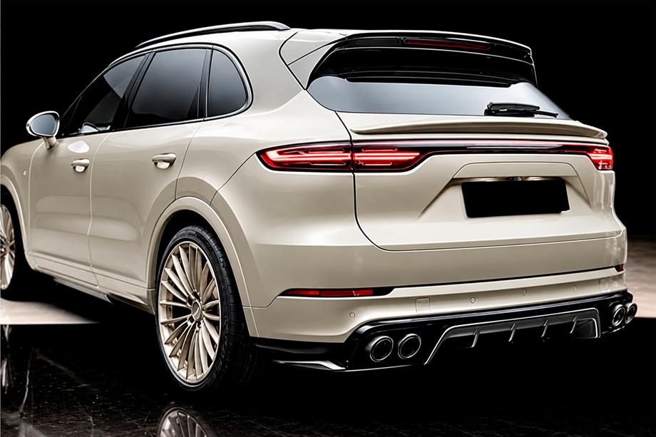 Porsche Cayenne 2018- Heckdiffusor für Heckstoßstange (2018-2023, Carbon) Foto 1