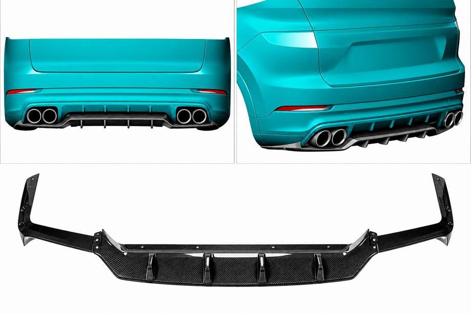 Porsche Cayenne 2018- Heckdiffusor für Heckstoßstange (2018-2023, Carbon) Foto 5
