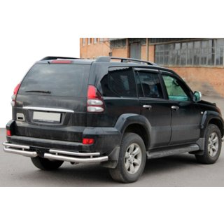Hintere doppelte Eckschutzrohre AK003-1 (2 Stk., Edelstahl) Toyota Land Cruiser Prado 120 2002-2009 Foto 3