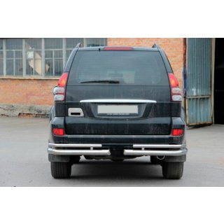 Hintere doppelte Eckschutzrohre AK003-1 (2 Stk., Edelstahl) Toyota Land Cruiser Prado 120 2002-2009 Foto 2