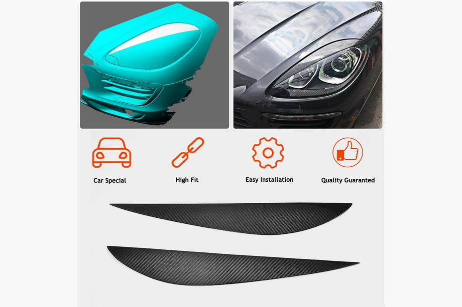Porsche Macan 2014-2024 Scheinwerferblenden (2014-2018, Carbon) Foto 2