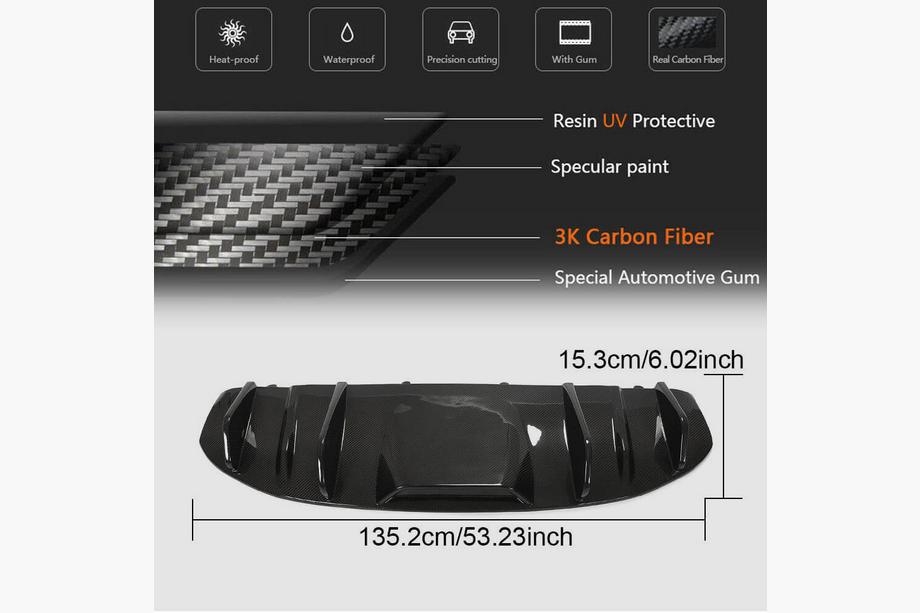 Porsche Taycan 2019- Heckdiffusor für Stoßstange (2019-2024 Base SD, Carbon) Foto 6
