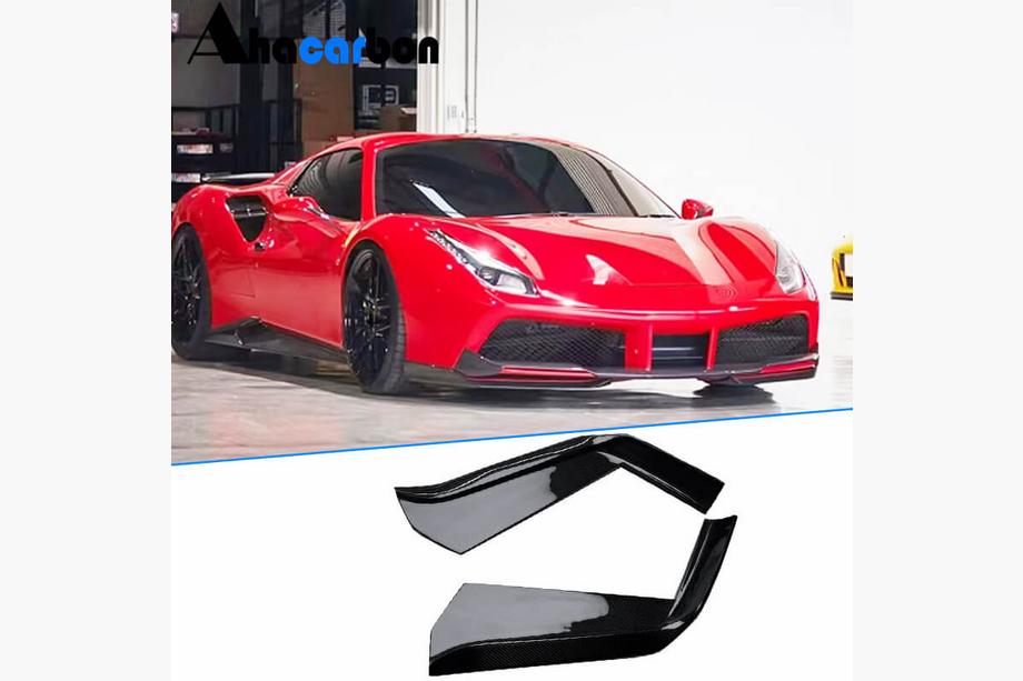 Ferrari 488 GTB 2015-2019 Carbon Frontstoßstangen Flaps (2015-2019) Foto 1