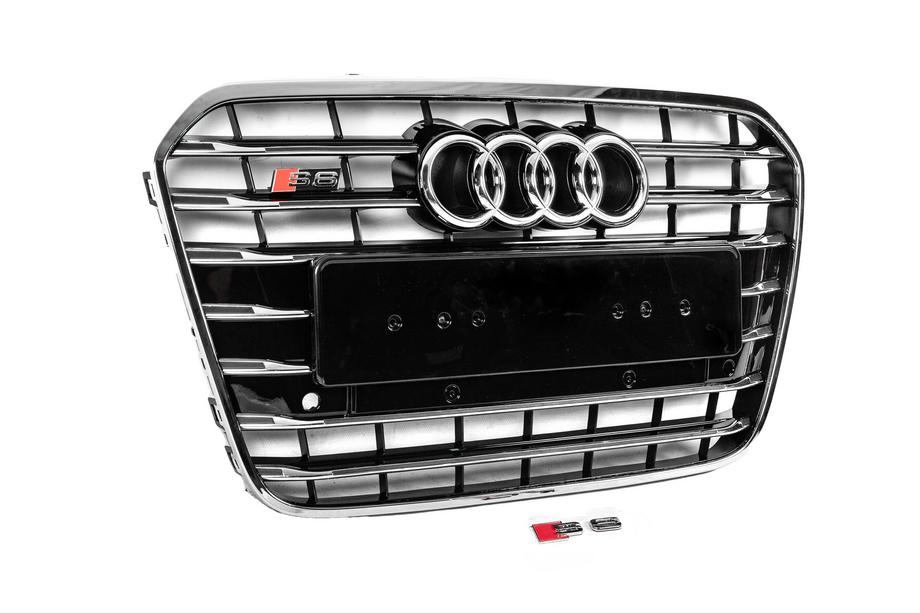 Audi A6 C7 2011–2018 Frontgrill schwarz mit Chromrahmen S-Style (2011-2014) Foto 3