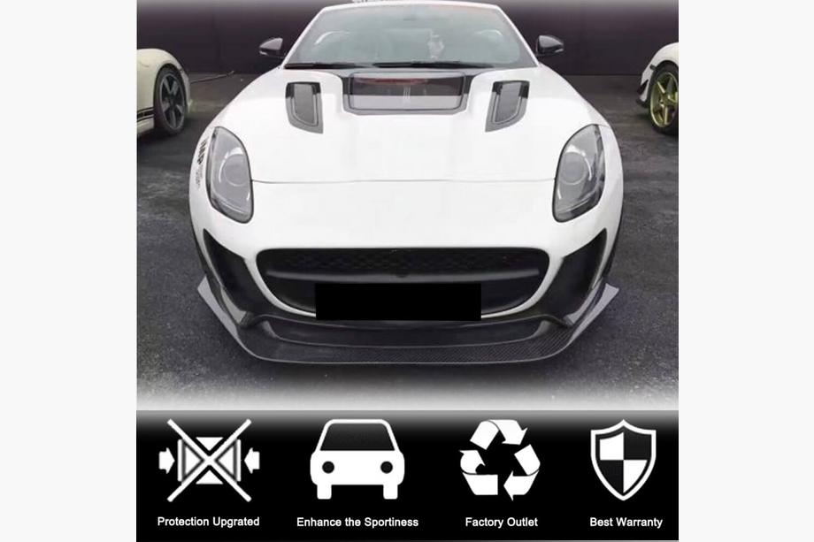 Jaguar F-Type 2013-2024 Frontstoßstange Lippe Aufsatz (für Base 2017-2019, Carbon) Foto 3