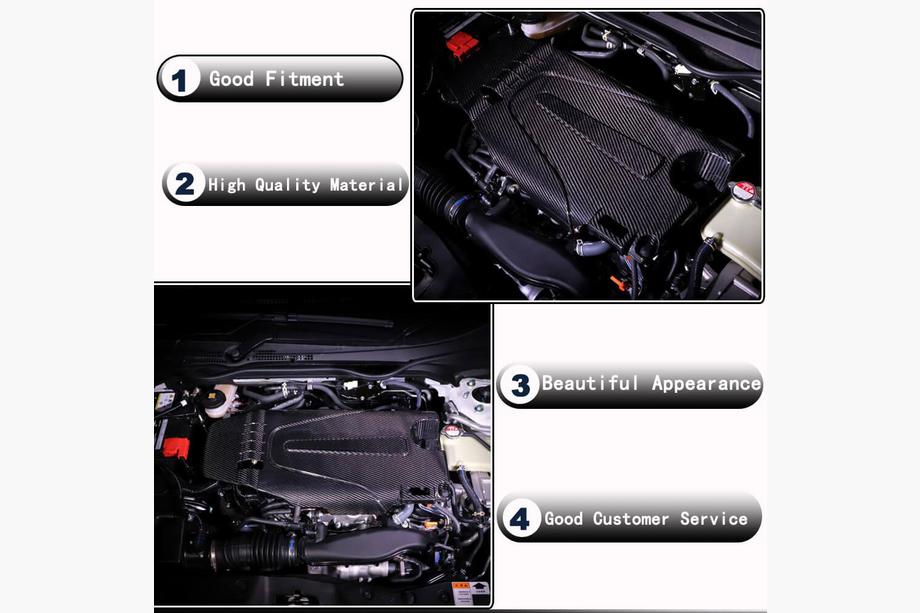 Honda Civic Sedan X 2016-2021 Motorabdeckung (Carbon) Foto 3