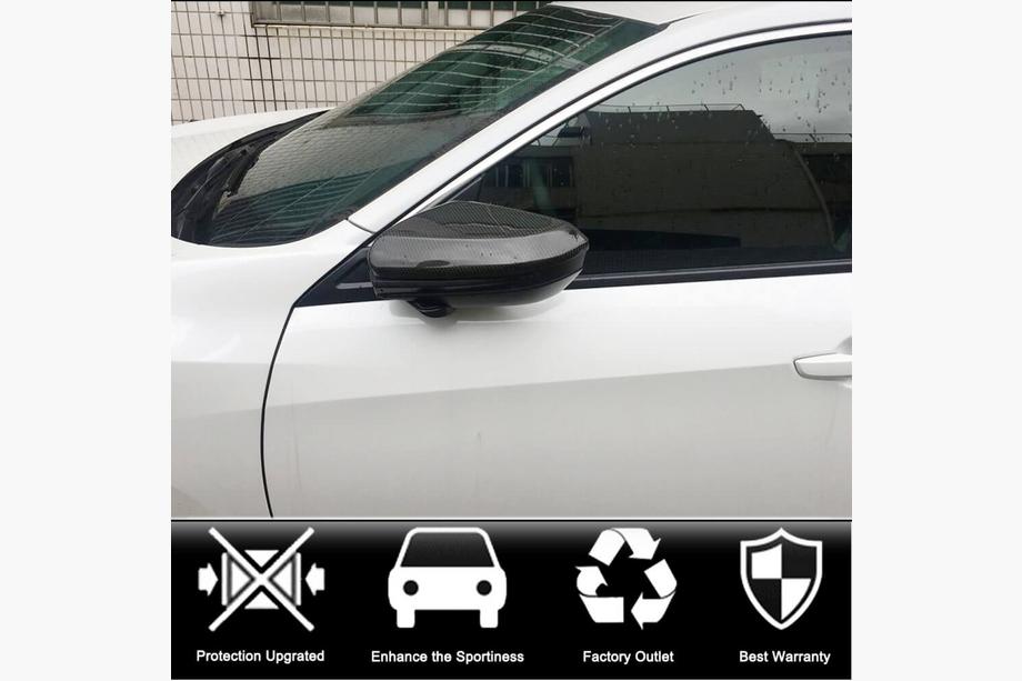 Honda Civic Sedan X 2016-2021 Spiegelkappen V1 (Carbon) Foto 2