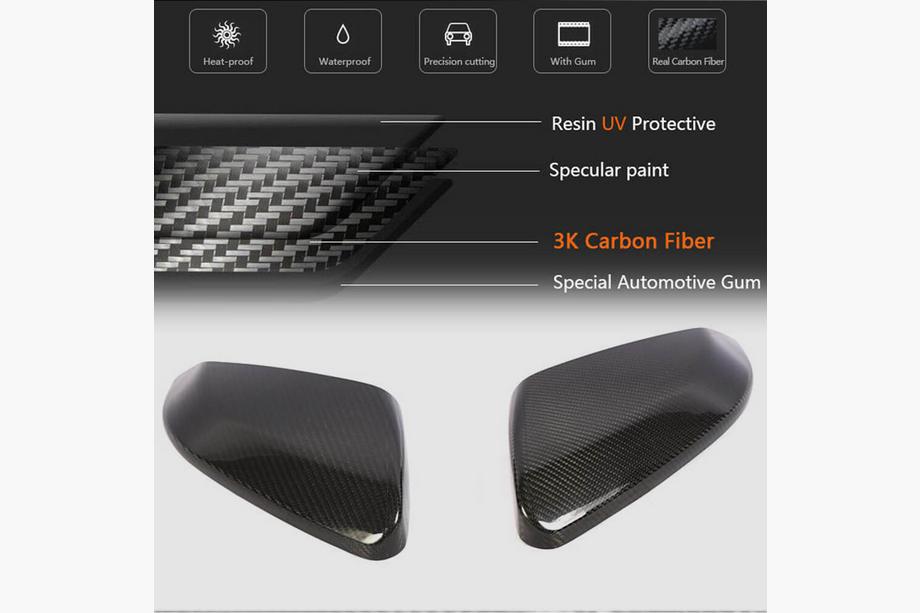 Honda Civic Sedan X 2016-2021 Spiegelkappen V1 (Carbon) Foto 4