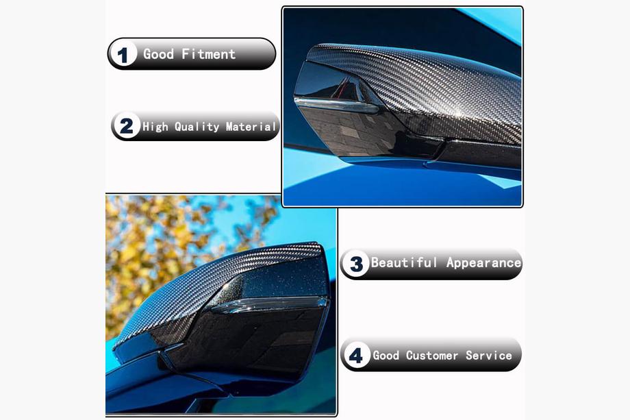 Chevrolet Corvette C8 2019- Spiegelabdeckungen (2019-2022, Carbon) Foto 2