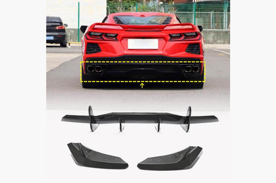 Chevrolet Corvette C8 2019- Heckdiffusor V1 (2019-2022, Carbon) Foto 1