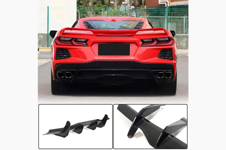 Chevrolet Corvette C8 2019- Heckdiffusor V2 (2019-2022, Carbon) Foto 2