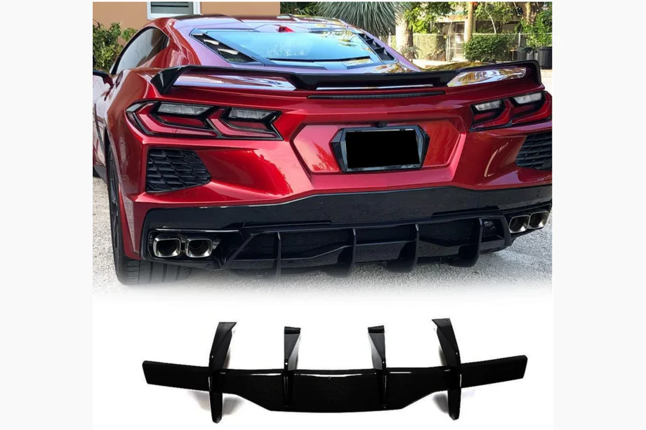Chevrolet Corvette C8 2019- Heckdiffusor V2 (2019-2022, Carbon) Foto 7