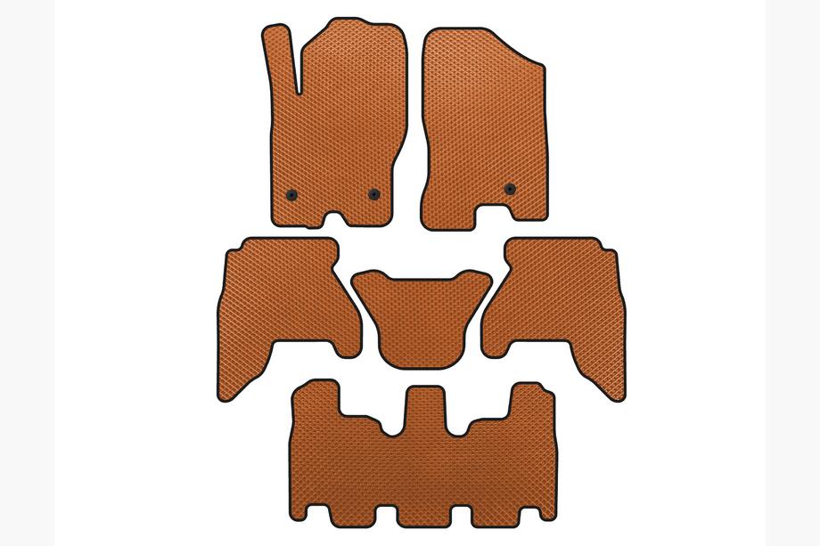 Nissan Pathfinder R51 2005-2014 EVA Fußmatten für den Innenraum (3 Reihen, Orange, 2010-2014) Foto 1