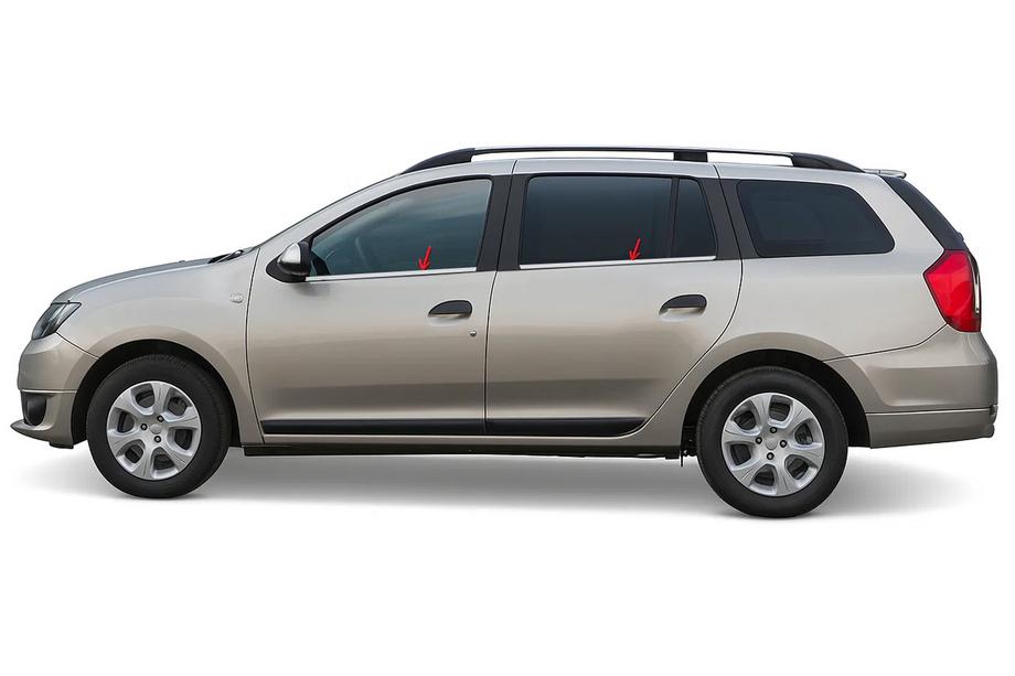 Renault Logan MCV 2013-2022 Fensterzierleisten Edelstahl (4 Stk) OmsaLine - Italienischer Edelstahl Image