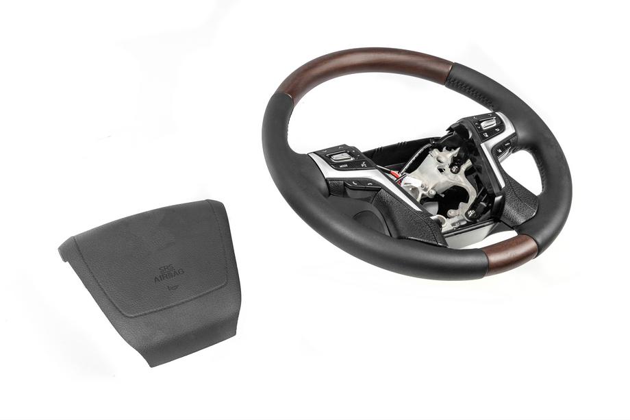 Toyota Land Cruiser Prado 150 2009-2023 Lenkrad mit Heizung (dunkles Holz) Foto 8