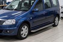 Dacia Logan MCV 2004-2014 Trittbretter Maydos V1 (2 Stk., Aluminium & Edelstahl) Foto 1