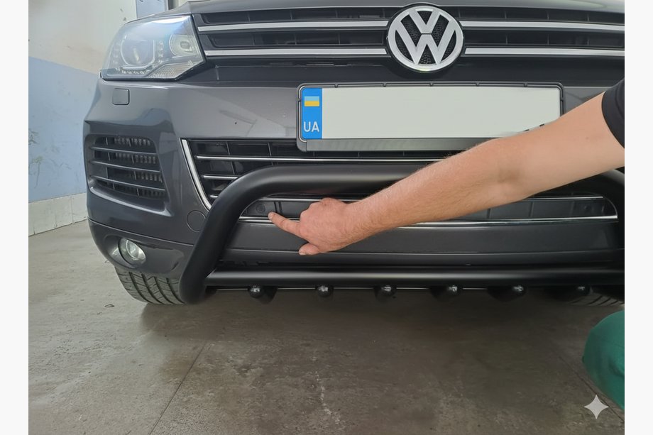 Volkswagen Touareg 2010-2018 Frontbügel WT003 Schwarz Edelstahl Foto 5