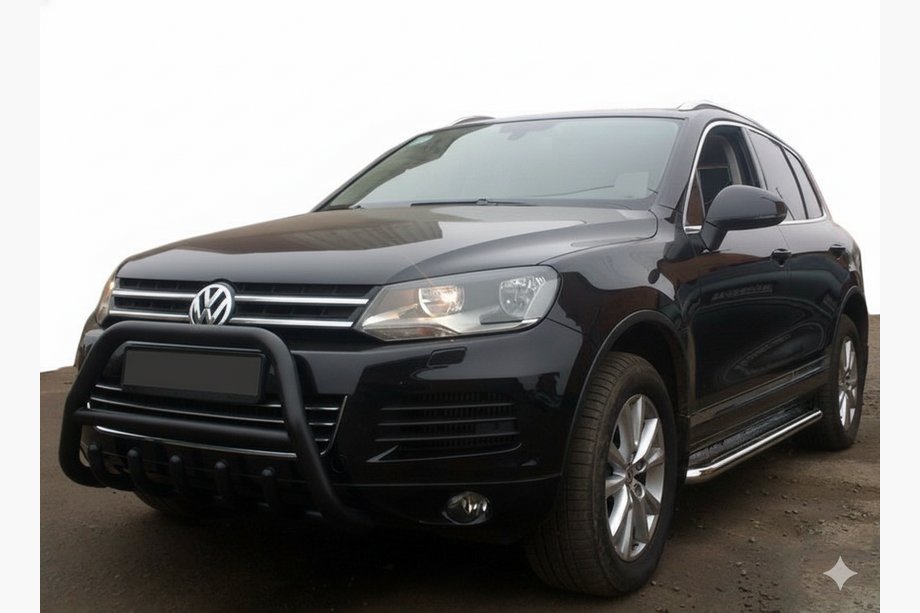 Volkswagen Touareg 2010-2018 Frontbügel WT003 Schwarz Edelstahl Foto 3