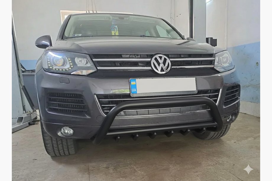 Volkswagen Touareg 2010-2018 Frontbügel WT003 Schwarz Edelstahl Foto 4