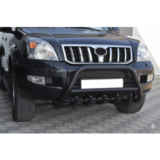 Niedriger Frontbügel WT003 Schwarz (Edelstahl) Toyota Land Cruiser Prado 120 2002-2009 Foto 3