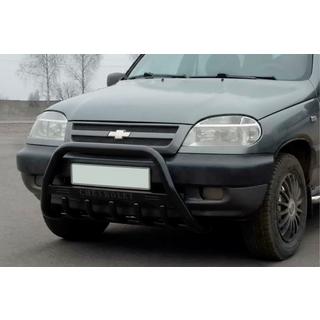 Frontbügel WT004 Schwarz (Edelstahl) Chevrolet Niva 1998-2020 Foto 1