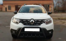 Renault Duster 2018-2024 Frontbügel mit Aufschrift WT004 Schwarz (Edelstahl) Foto 3