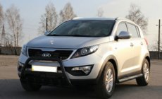 Kia Sportage 2010-2015 Frontbügel WT004 Schwarz (Edelstahl) Foto 1