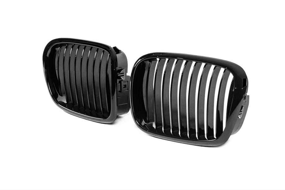 BMW 5 Series E39 1996-2003 Nieren 1-Bar (2000-2003, Schwarz Glanz) Foto 3