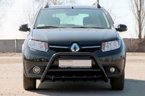 Renault Sandero 2013-2022 Frontbügel WT003 Schwarz Edelstahl Foto 2