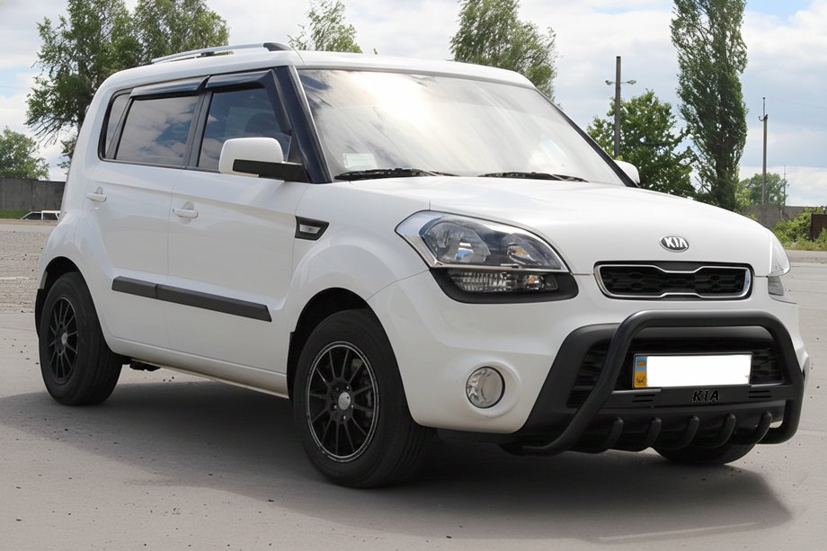 Kia Soul I 2008-2013 Frontbügel WT004 Schwarz (Edelstahl) Foto 2