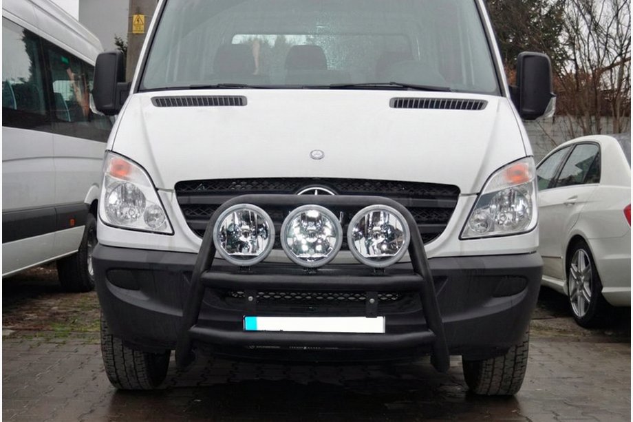 Mercedes Sprinter W906 2006–2018 Hoher Frontbügel WT018 Schwarz (Edelstahl) Foto 2