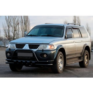 Frontschutzbügel ST015WT Schwarz (Edelstahl) Mitsubishi Pajero Sport 1996-2007 Foto 1