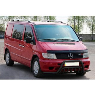Frontbügel mit Hörnern WT002 Plus Schwarz (Edelstahl) Mercedes Vito W638 1996-2003 Foto 2