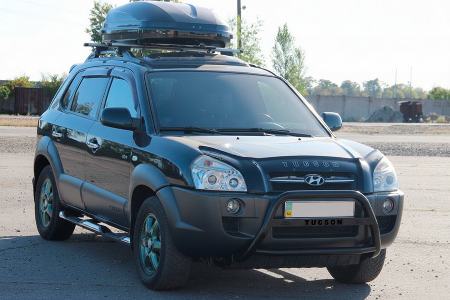 Hyundai Tucson JM 2004- Frontbügel WT025 Schwarz (Edelstahl) Image