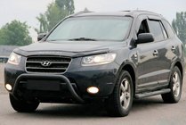 Hyundai Santa Fe 2 2006-2012 Frontbügel WT007 Schwarz (Edelstahl) Foto 3