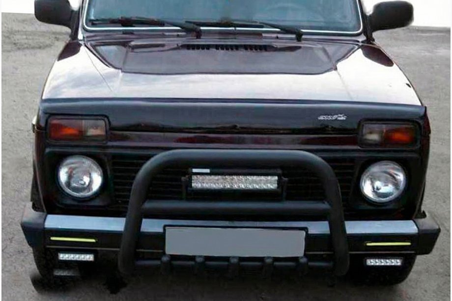 Lada Niva und Urban 1977- Frontbügel QT006 Schwarz (Edelstahl) Foto 3