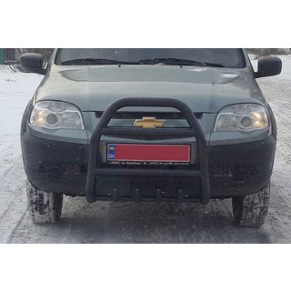 Frontbügel QT007 Schwarz (Edelstahl) Chevrolet Niva 1998-2020 Foto 2