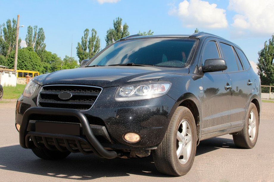 Hyundai Santa Fe 2 2006-2012 Frontbügel WT002 Schwarz (Edelstahl) Image