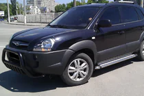 Hyundai Tucson JM 2004- Frontbügel WT002 Schwarz (Edelstahl) Foto 2