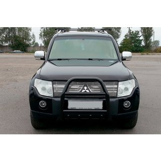 Frontbügel QT007 Schwarz (Edelstahl) Mitsubishi Pajero Wagon IV 2006-2021 Foto 3