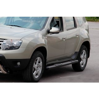 Seitliche Trittrohre mit Einsätzen Black (2 Stk., Edelstahl) Dacia Duster 2008-2018 Foto 2