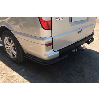 Hintere Eckschutzrohre AK003 Schwarz (2 Stk, Edelstahl) Mercedes Viano 2004-2014 Foto 3