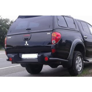 Hintere Eckschutzrohre AK003 Schwarz (2 Stk., Edelstahl) Mitsubishi L200 2006-2015 Foto 1