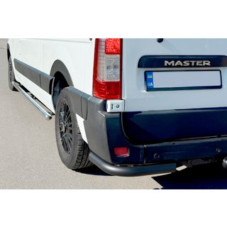 Hintere Eckschutzrohre AK003 Schwarz (2 Stk., Edelstahl) Nissan NV400 2010-2024 Foto 4